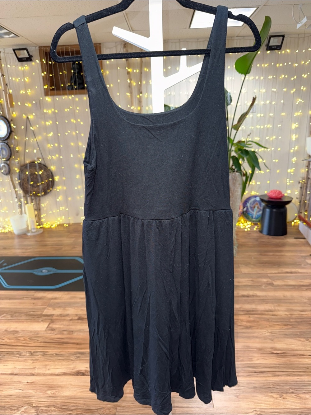 A new day Black Sleeveless A-Line Slip Dress w pockets